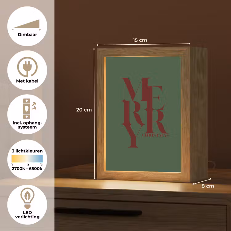 Gepersonaliseerde Lightbox - Merry - Tekst - Groen - Kerst — 7