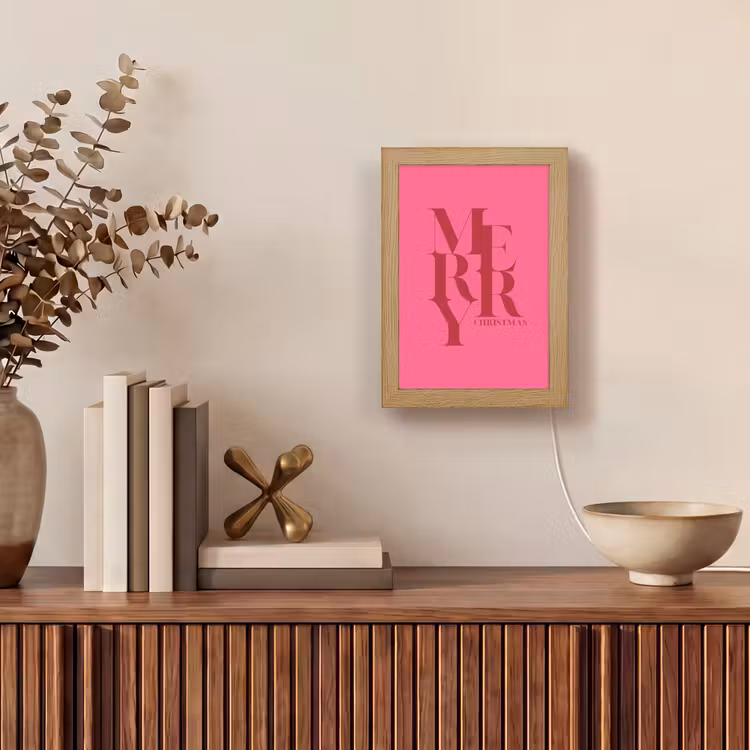 Gepersonaliseerde Lightbox - Merry - Tekst - Kerst - Roze — 4