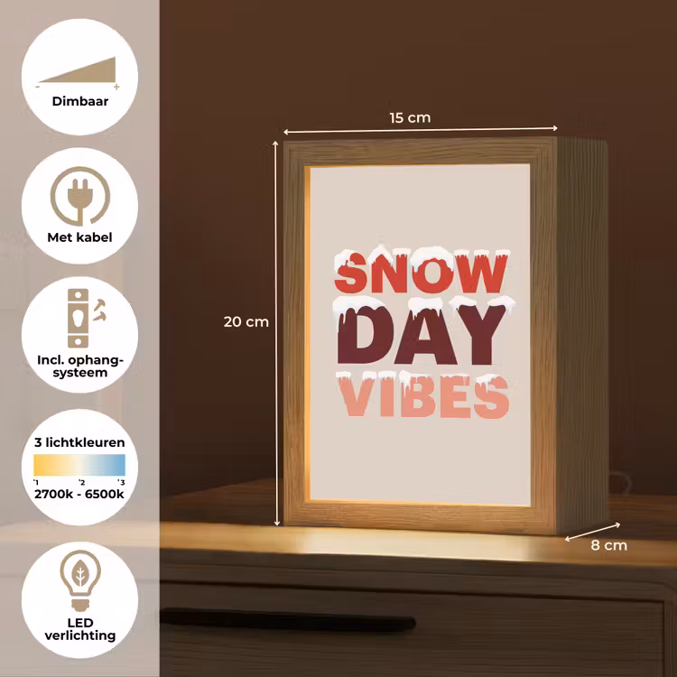 Gepersonaliseerde Lightbox - Sneeuw - Kerst - Tekst - Rood — 7