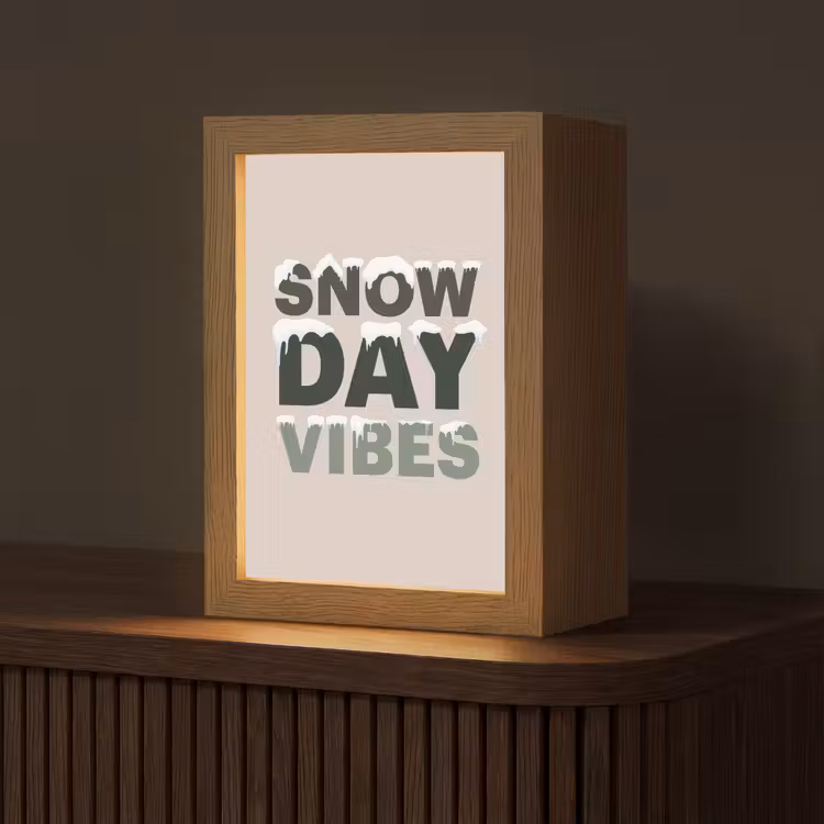 Gepersonaliseerde Lightbox - Sneeuw - Tekst - Kerst - Beige — 1