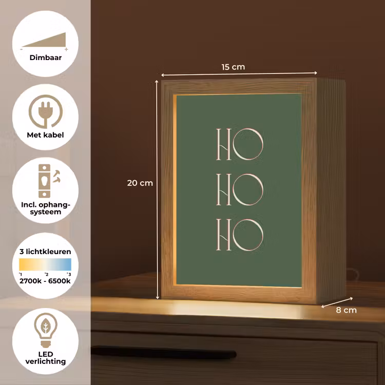 Gepersonaliseerde Lightbox - Tekst - Kerst - Modern - Groen — 7