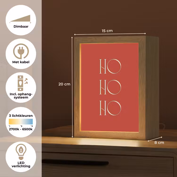 Gepersonaliseerde Lightbox - Tekst - Kerst - Modern - Rood — 7