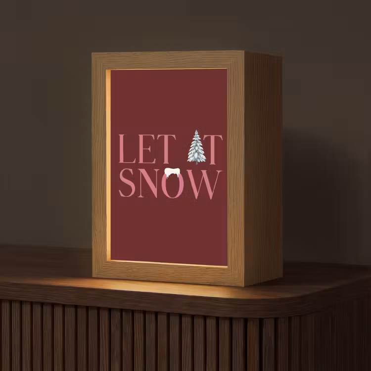 Gepersonaliseerde Lightbox - Tekst - Kerst - Sneeuw - Roze