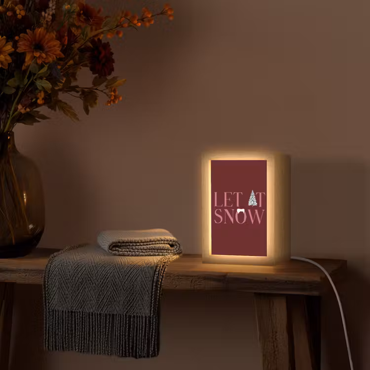 Gepersonaliseerde Lightbox - Tekst - Kerst - Sneeuw - Roze — 3