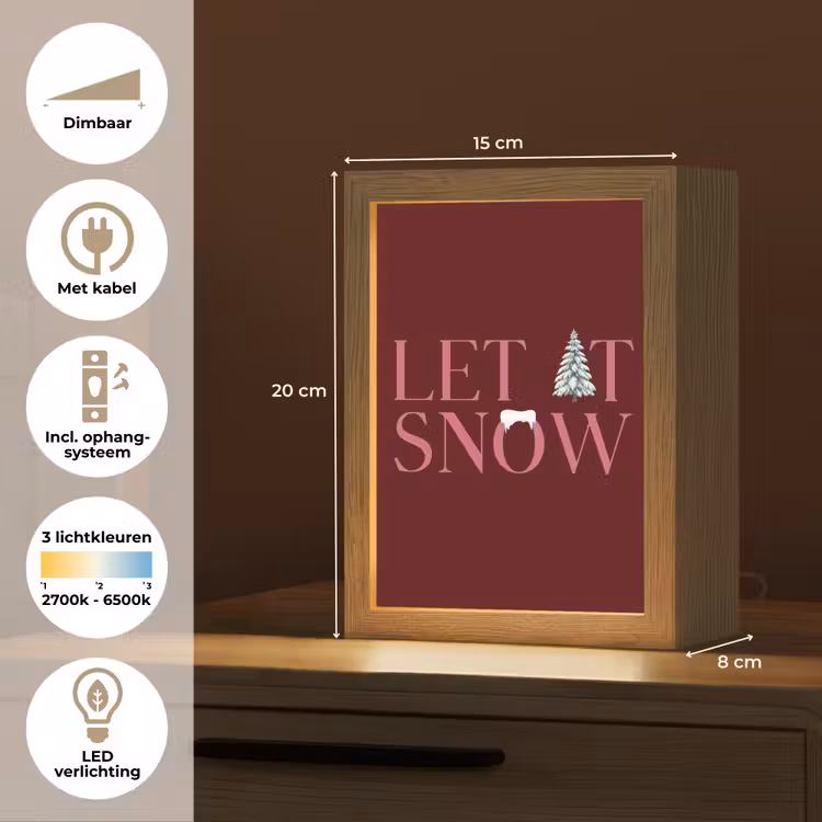 Gepersonaliseerde Lightbox - Tekst - Kerst - Sneeuw - Roze — 7