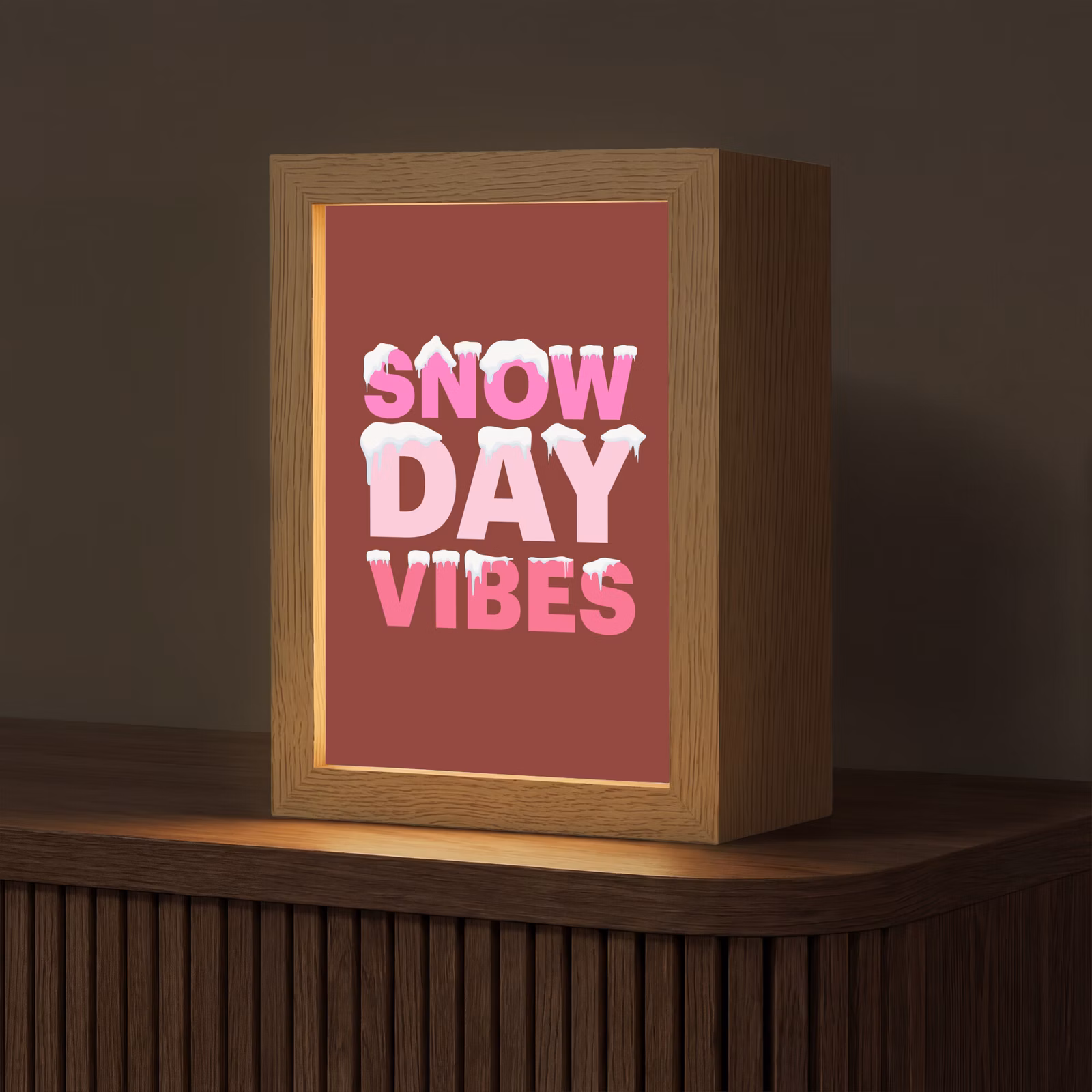 Gepersonaliseerde Lightbox - Kerst - Tekst - Sneeuw - Rood - Roze — 1
