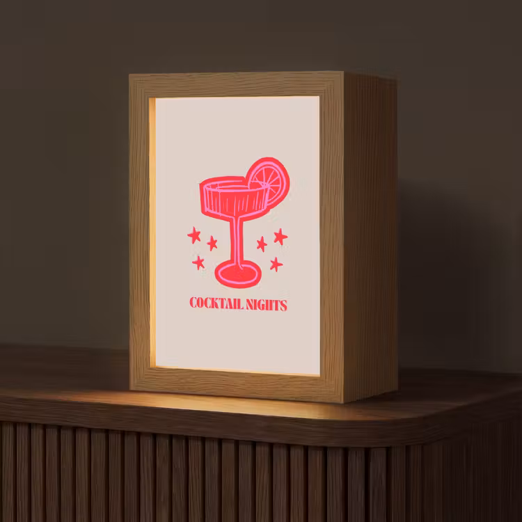 Gepersonaliseerde Lightbox - Cocktail - Kerst - Beige - Roze — 1