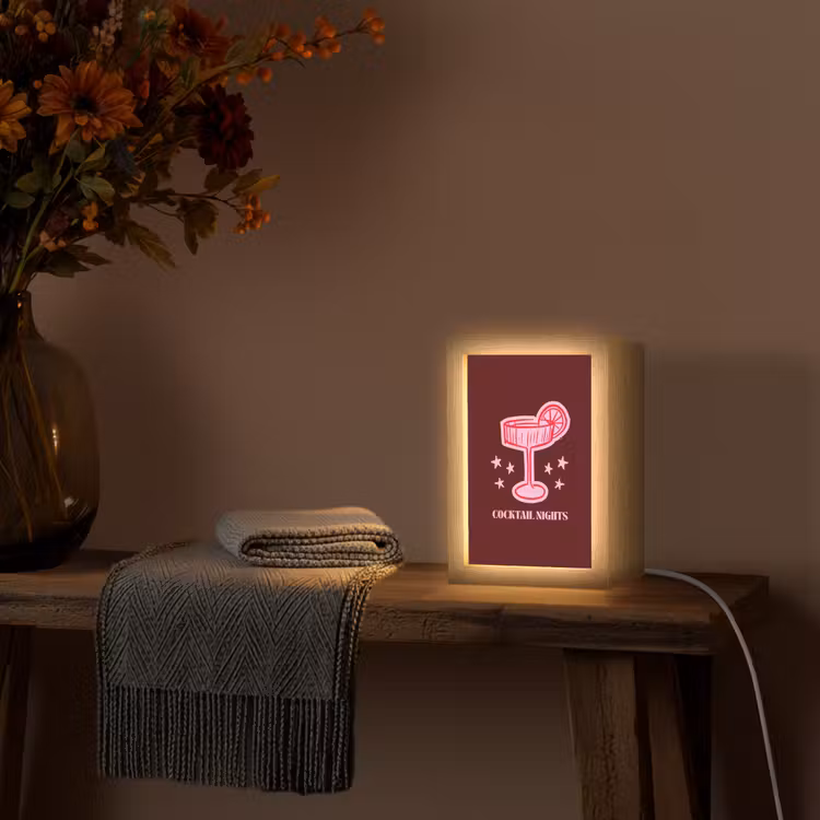 Gepersonaliseerde Lightbox - Cocktail - Kerst - Burgundy - Roze — 3