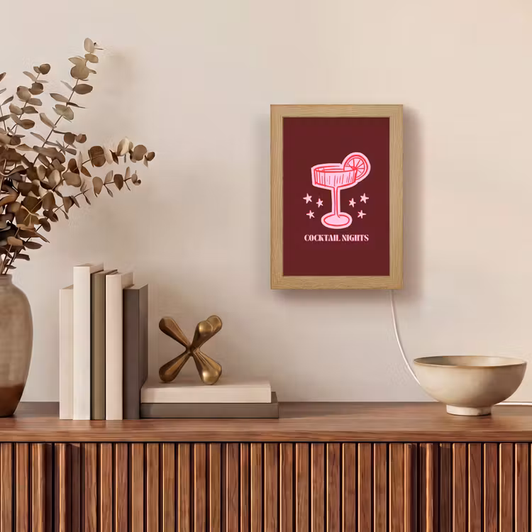 Gepersonaliseerde Lightbox - Cocktail - Kerst - Burgundy - Roze — 4