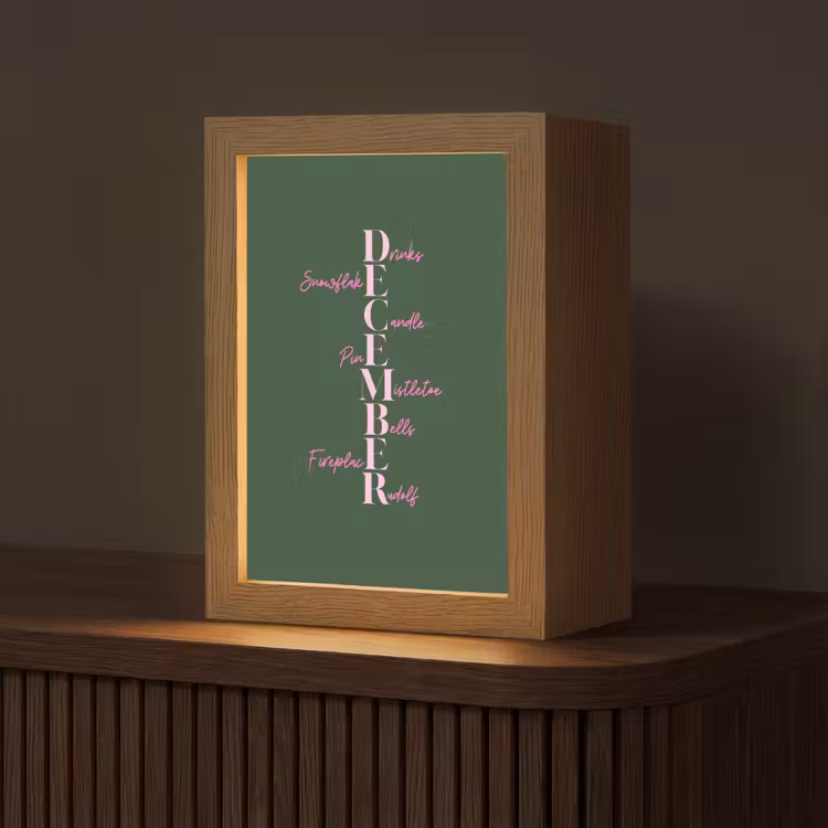 Gepersonaliseerde Lightbox - December - Tekst - Kerst - Groen