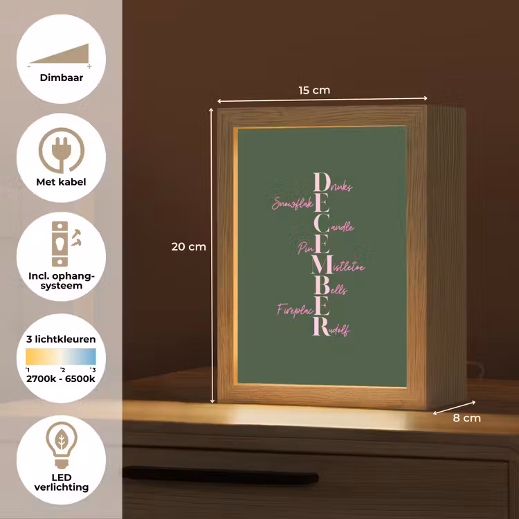Gepersonaliseerde Lightbox - December - Tekst - Kerst - Groen — 7