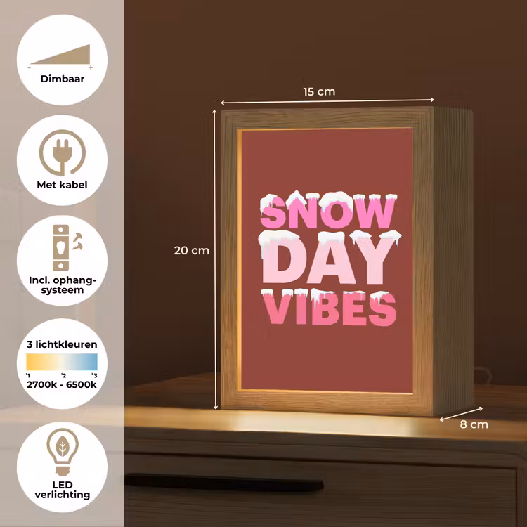Gepersonaliseerde Lightbox - Kerst - Tekst - Sneeuw - Rood - Roze — 7