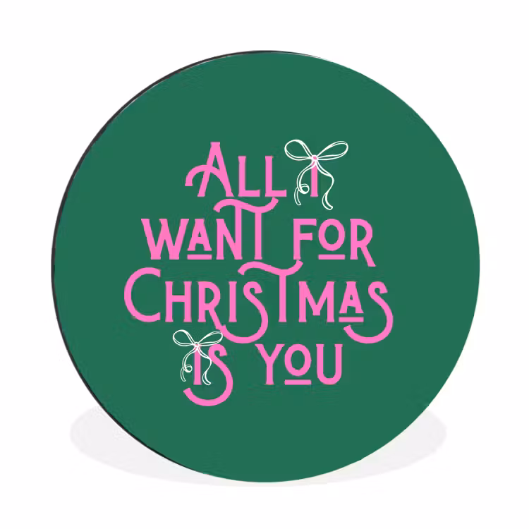 Kerst - Tekst - Roze - Groen
