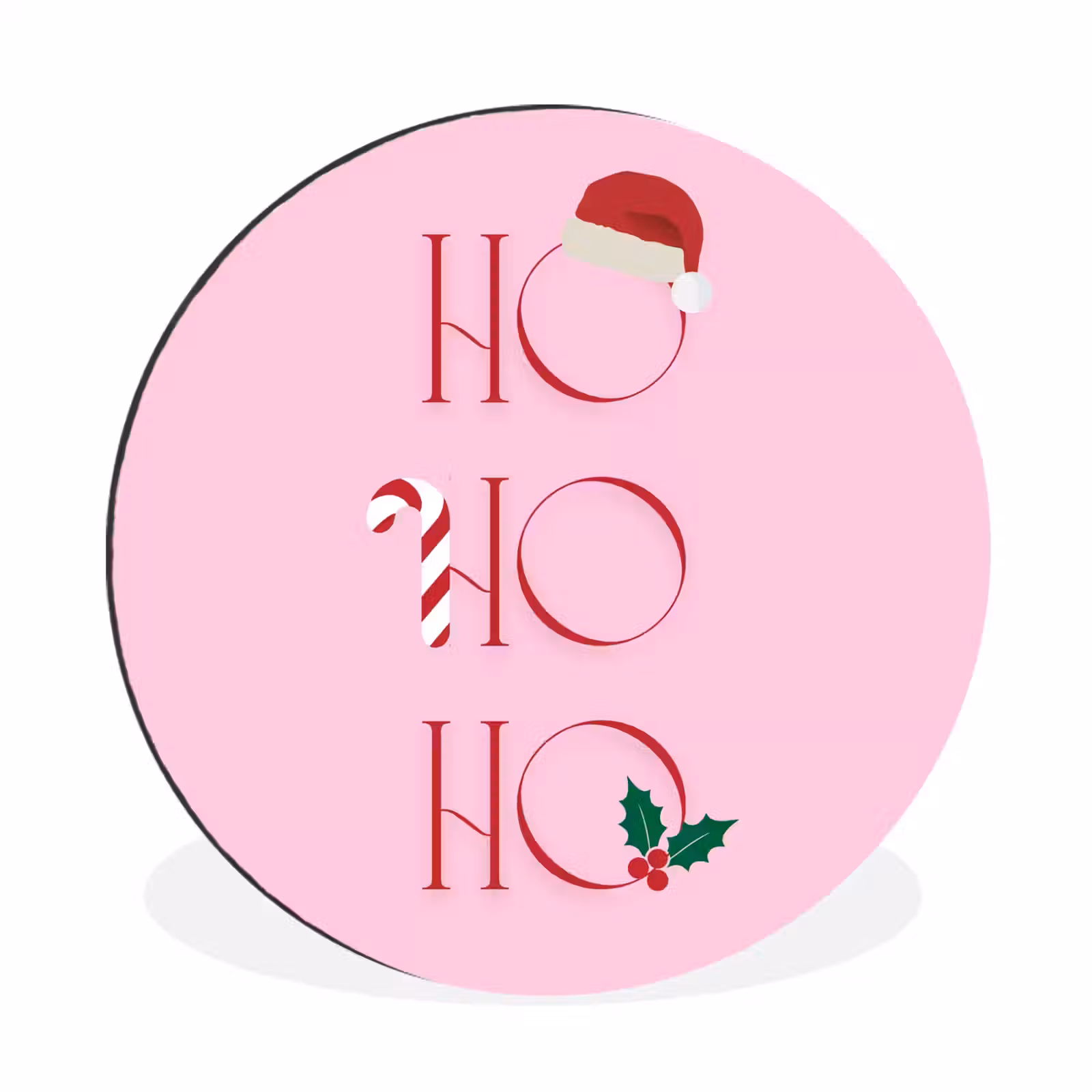 Kerst - Tekst - Roze - Illustratie — 1