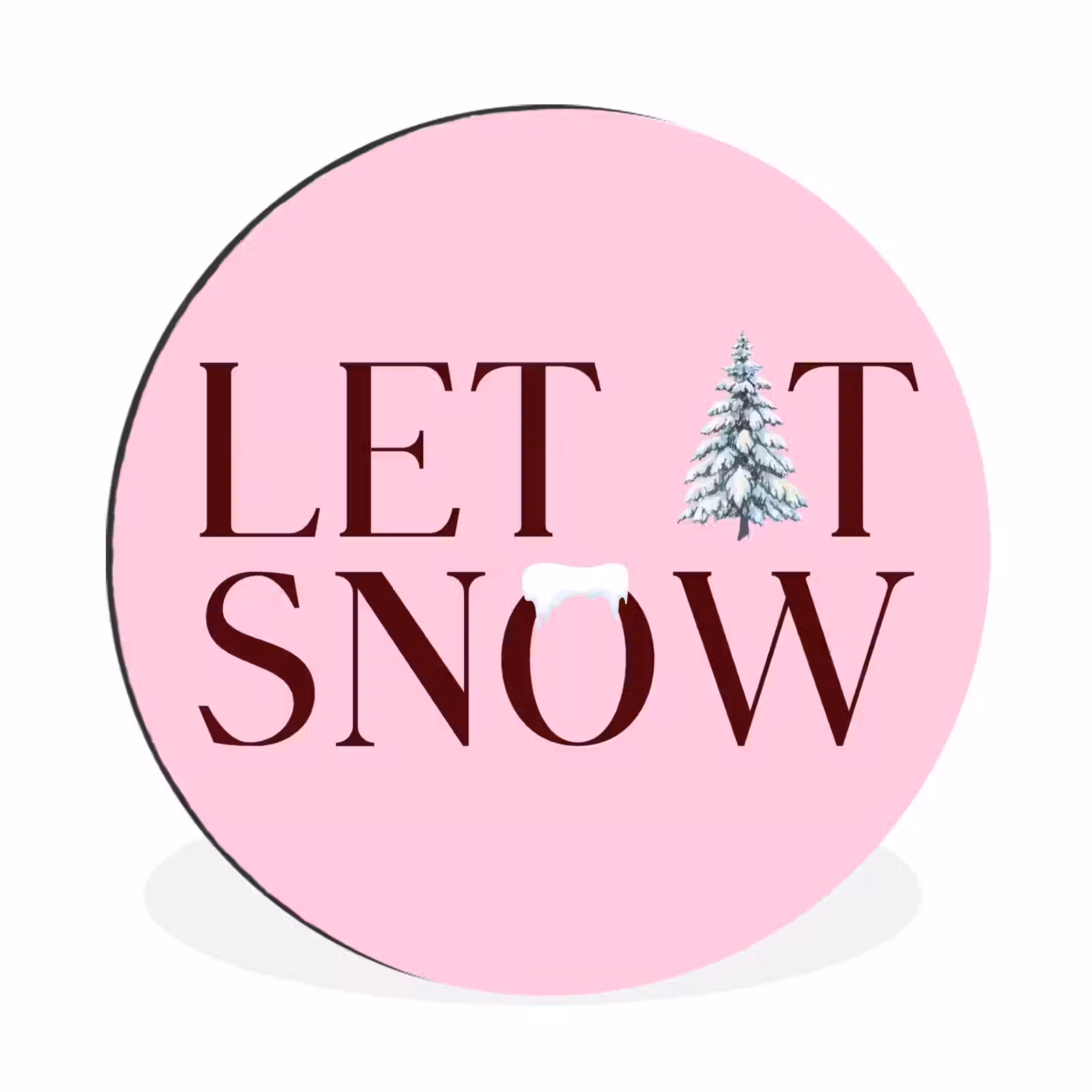 Kerst - Tekst - Sneeuw - Roze — 1