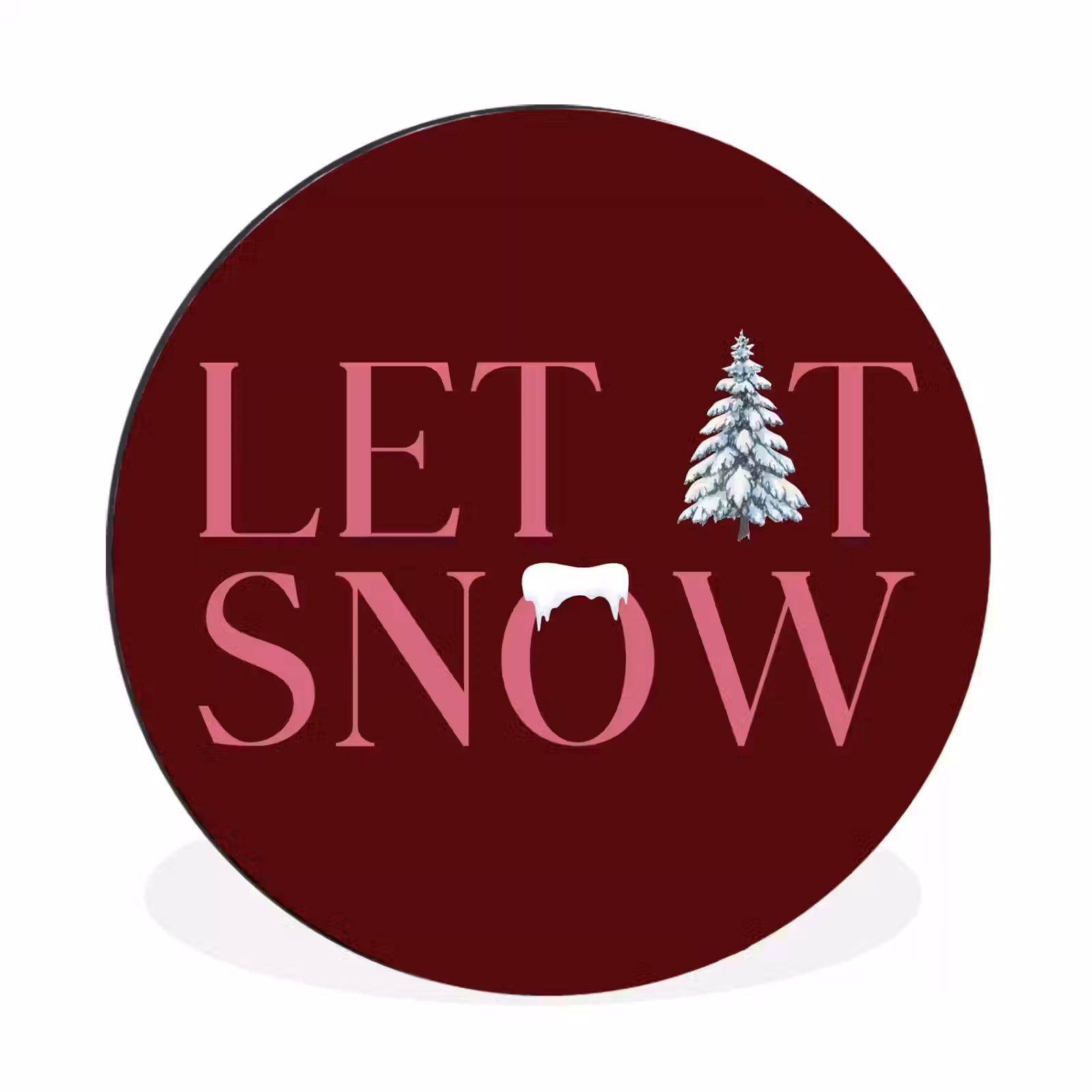 Tekst - Kerst - Sneeuw - Roze — 1
