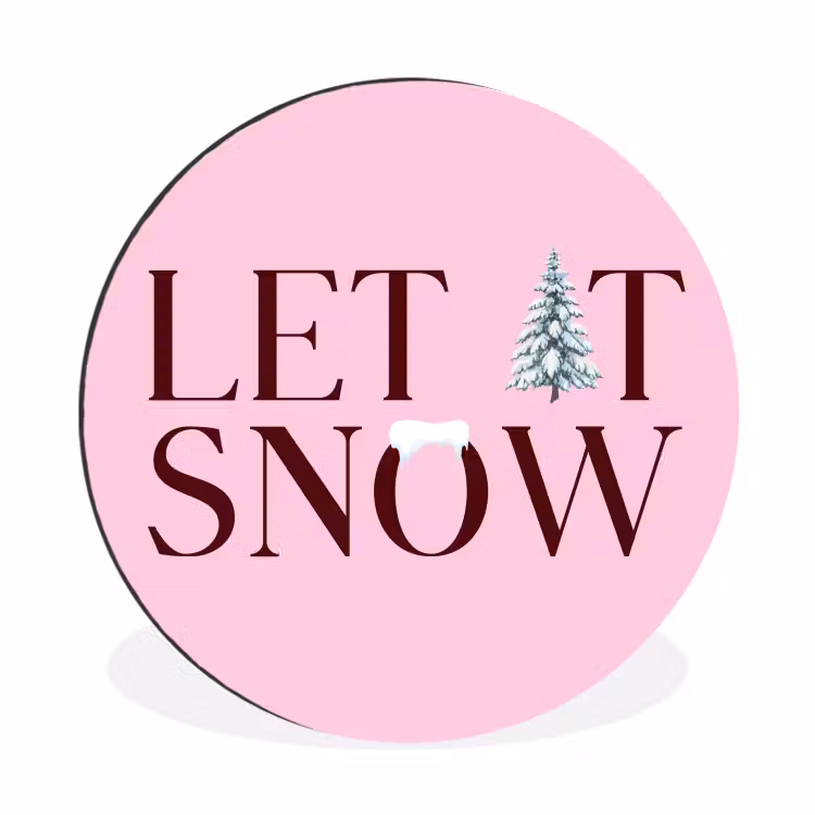 Kerst - Tekst - Sneeuw - Roze