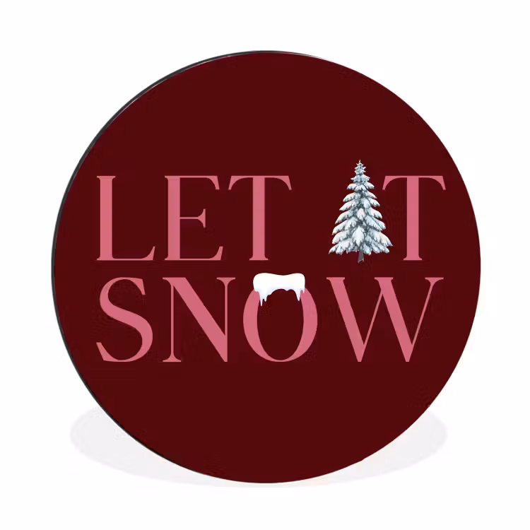 Tekst - Kerst - Sneeuw - Roze