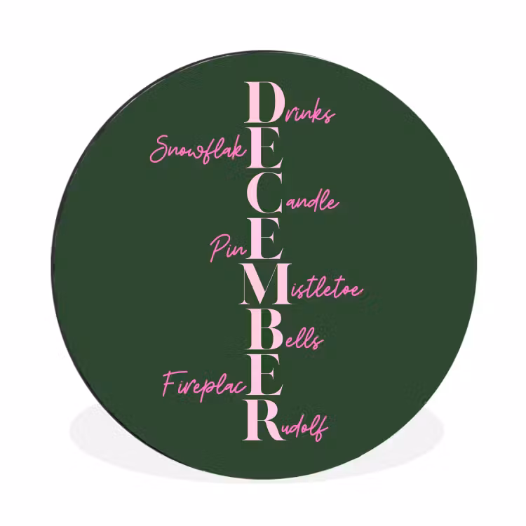 December - Tekst - Kerst - Groen