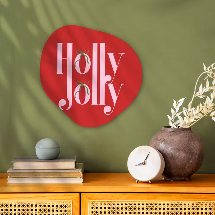 Organisch schilderij - Forex - Kerst - Roze - Rood - Tekst — 2