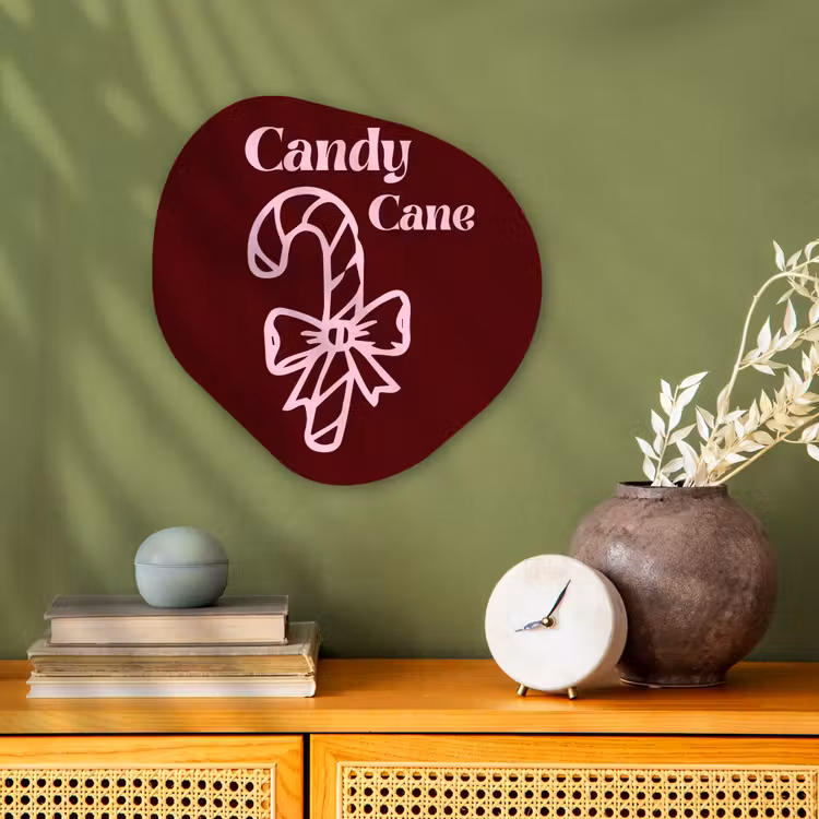 Organisch schilderij - Forex - Kerst - Snoep - Tekst - Roze — 2