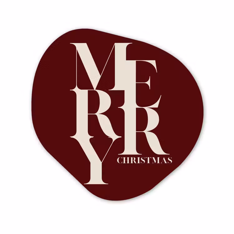 Organisch schilderij - Forex - Merry - Tekst - Donker - Rood — 1