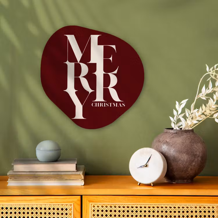 Organisch schilderij - Forex - Merry - Tekst - Donker - Rood — 2