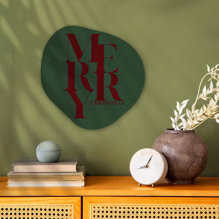 Organisch schilderij - Forex - Merry - Tekst - Groen - Kerst — 2