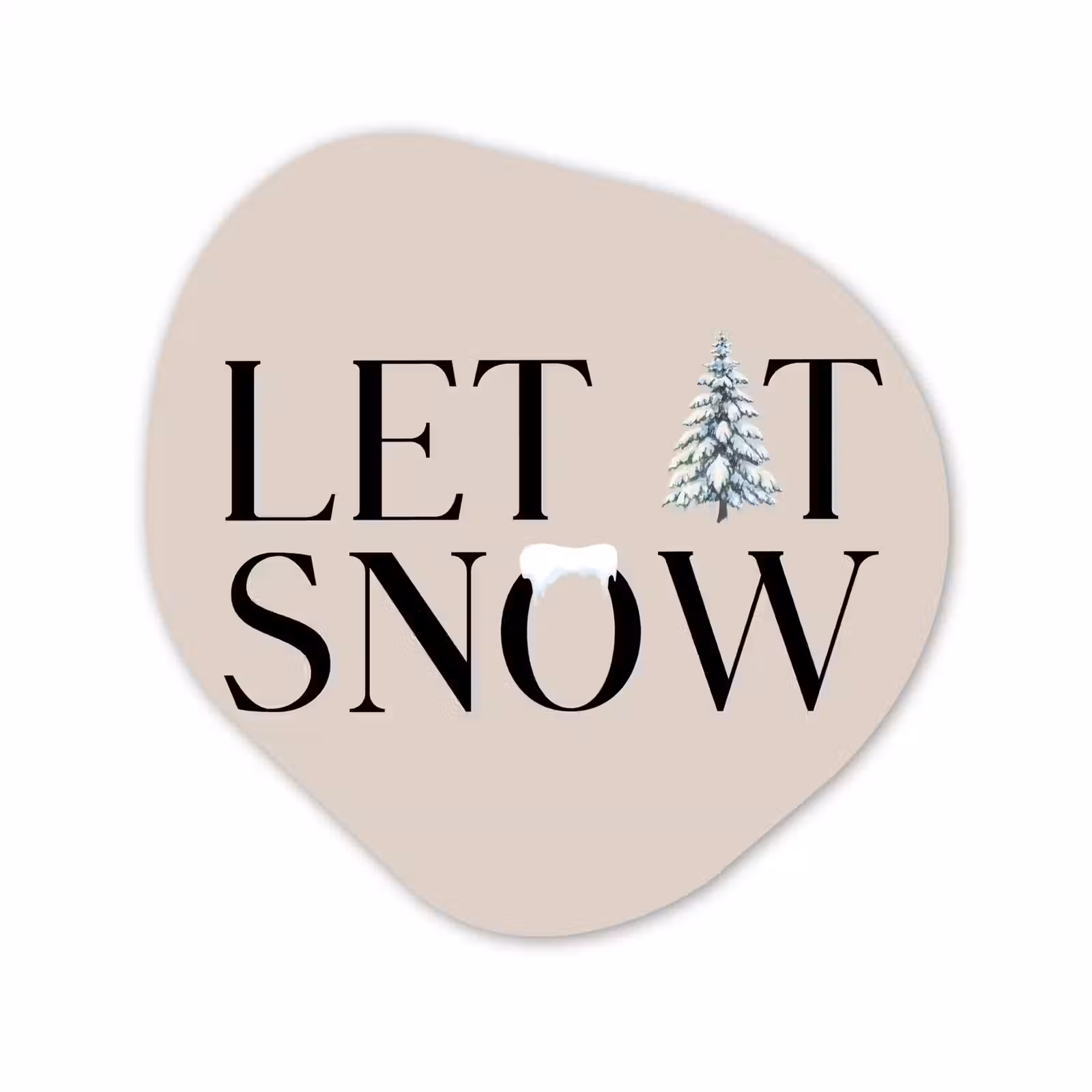 Organisch schilderij - Forex - Tekst - Kerst - Sneeuw — 1