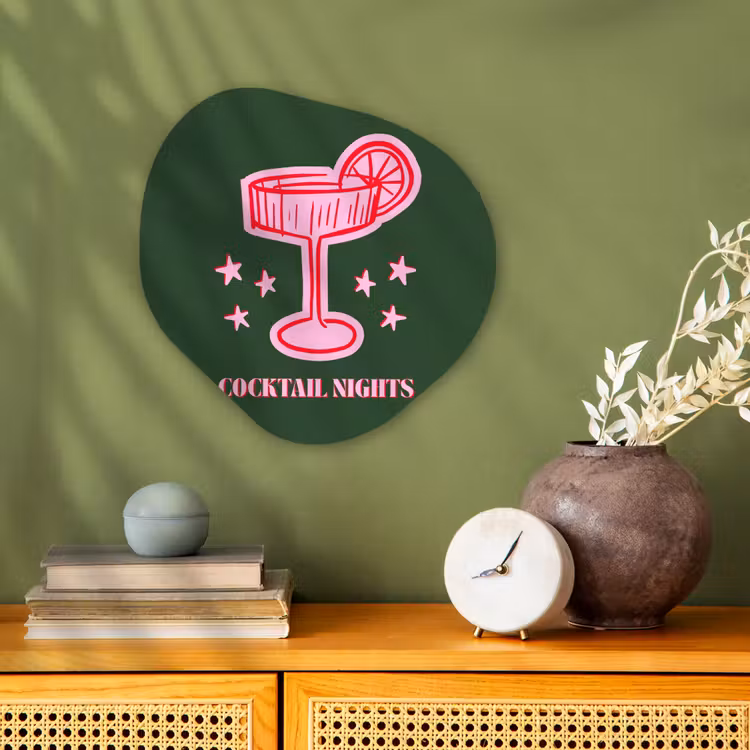 Organisch schilderij - Forex - Cocktail - Kerst - Roze - Groen — 2