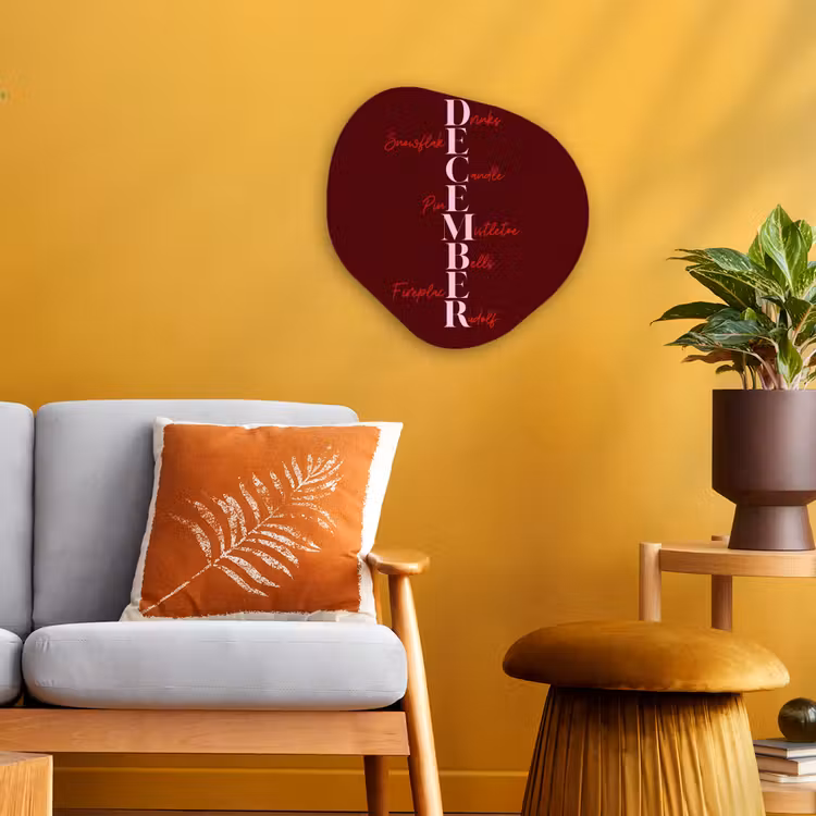 Organisch schilderij - Forex - December - Tekst - Kerst - Burgundy — 3