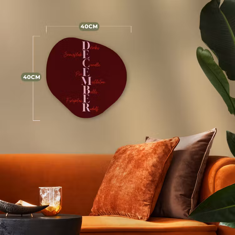 Organisch schilderij - Forex - December - Tekst - Kerst - Burgundy — 4