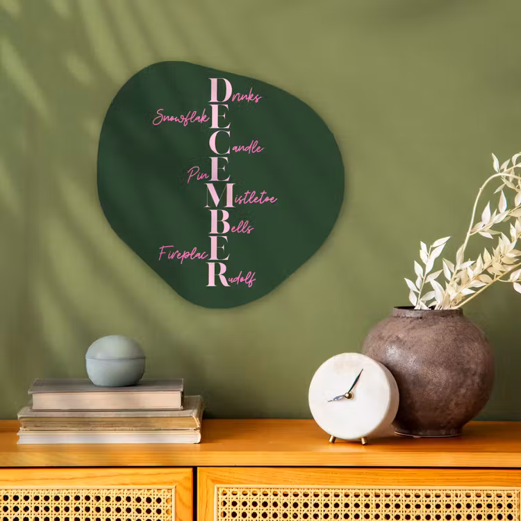 Organisch schilderij - Forex - December - Tekst - Kerst - Groen — 2