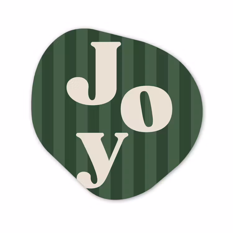 Organisch schilderij - Forex - Joy - Kerst - Tekst - Groen — 1