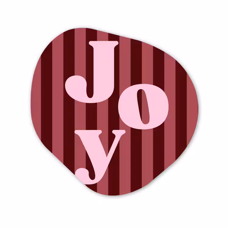 Organisch schilderij - Forex - Joy - Kerst - Tekst - Roze