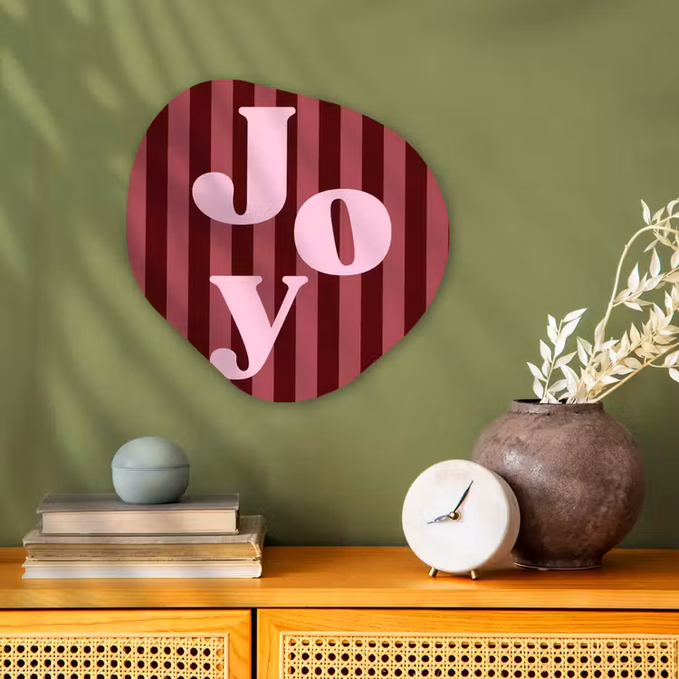 Organisch schilderij - Forex - Joy - Kerst - Tekst - Roze — 2