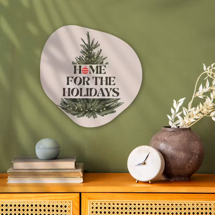 Organisch schilderij - Forex - Kerst - Tekst - Kerstboom - Beige — 2
