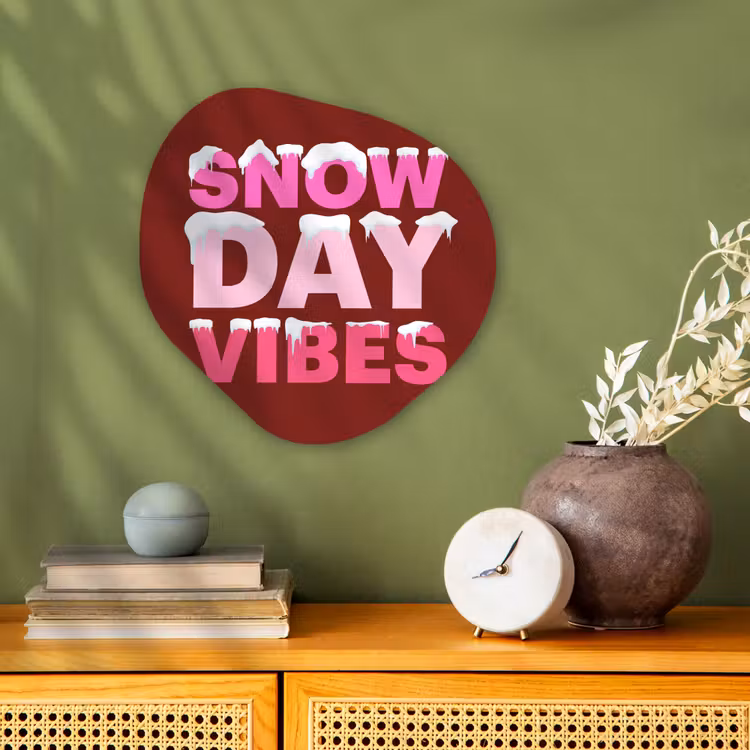 Organisch schilderij - Forex - Kerst - Tekst - Sneeuw - Rood - Roze — 2