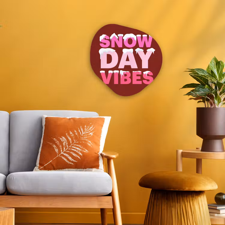 Organisch schilderij - Forex - Kerst - Tekst - Sneeuw - Rood - Roze — 3