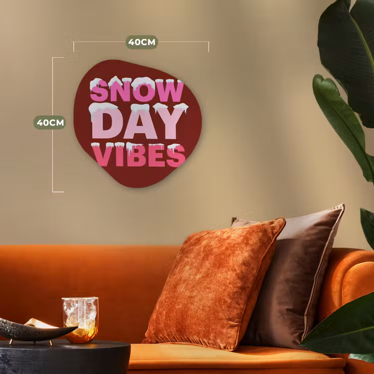 Organisch schilderij - Forex - Kerst - Tekst - Sneeuw - Rood - Roze — 4