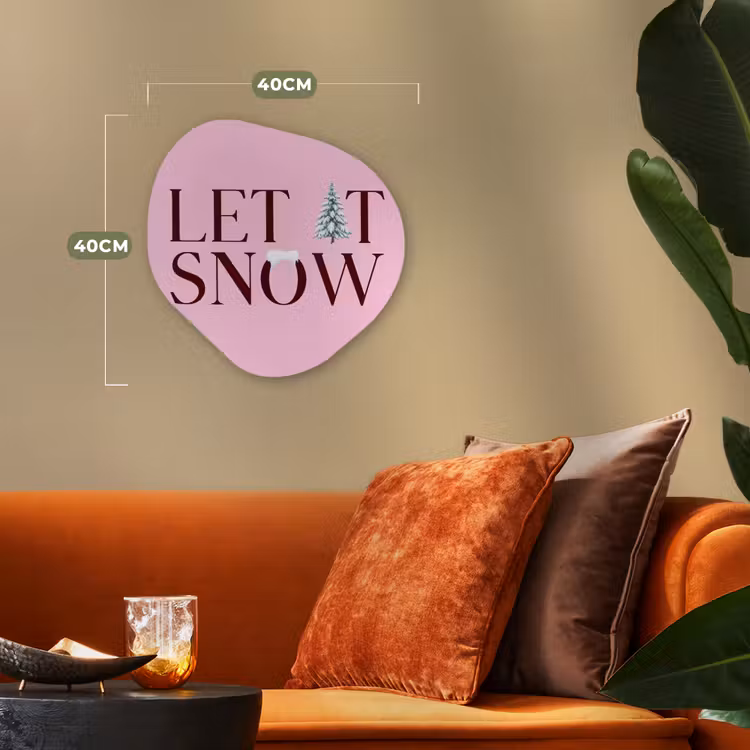 Organisch schilderij - Forex - Kerst - Tekst - Sneeuw - Roze — 4