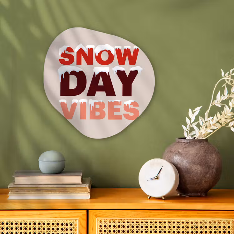 Organisch schilderij - Forex - Sneeuw - Kerst - Tekst - Rood — 2