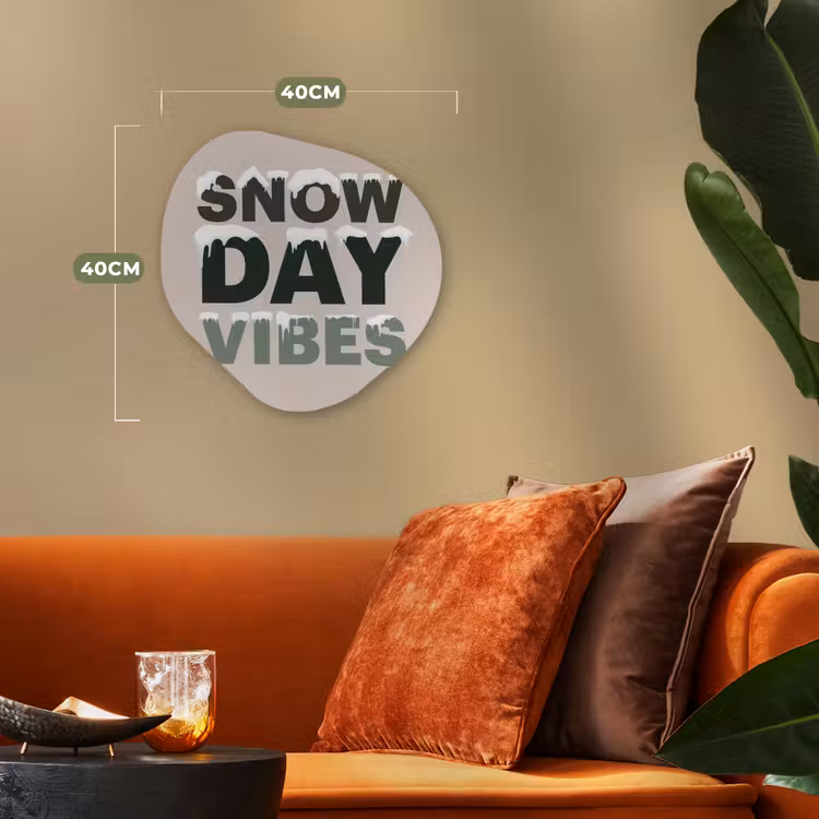 Organisch schilderij - Forex - Sneeuw - Tekst - Kerst - Beige — 4