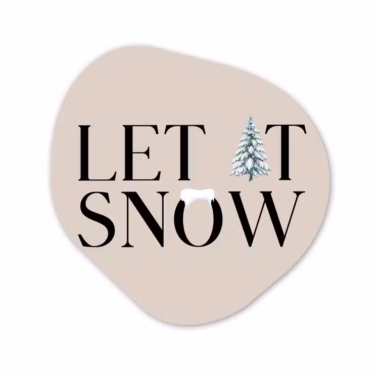 Organisch schilderij - Forex - Tekst - Kerst - Sneeuw — 1
