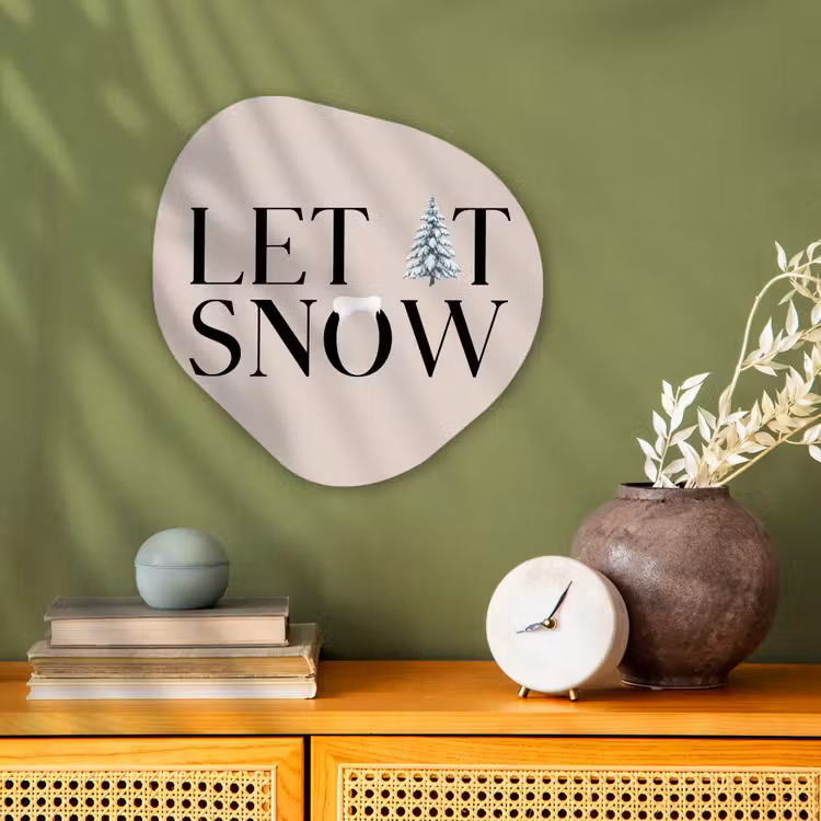 Organisch schilderij - Forex - Tekst - Kerst - Sneeuw — 2