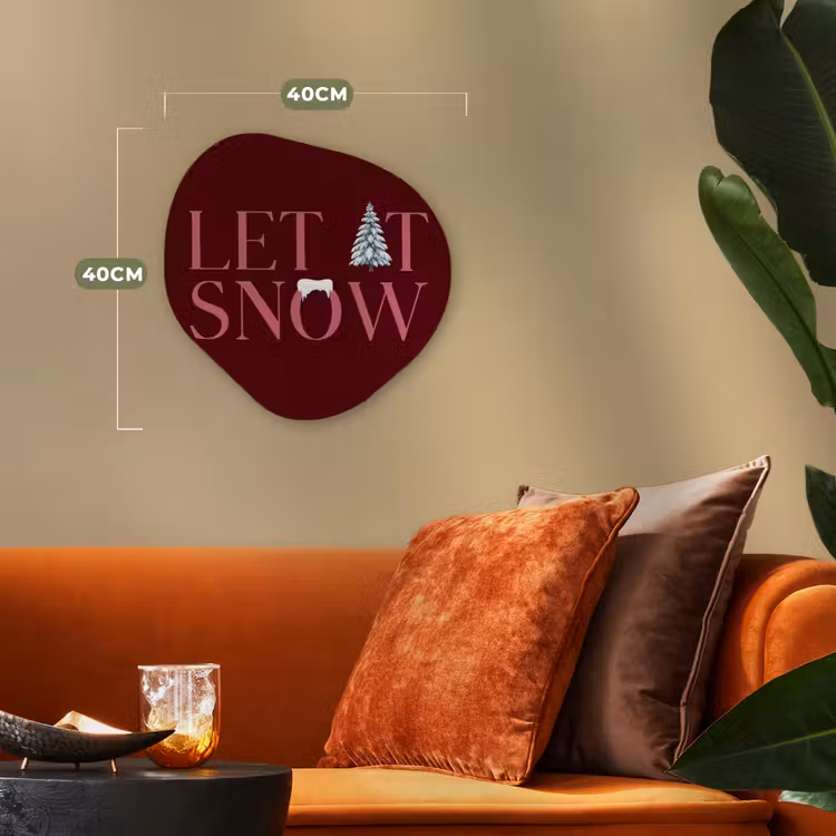Organisch schilderij - Forex - Tekst - Kerst - Sneeuw - Roze — 4