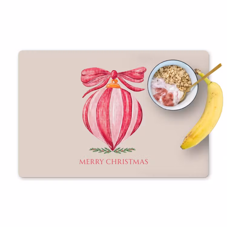 Placemat - 6 stuks - Kerst - Kerstbal - Tekst