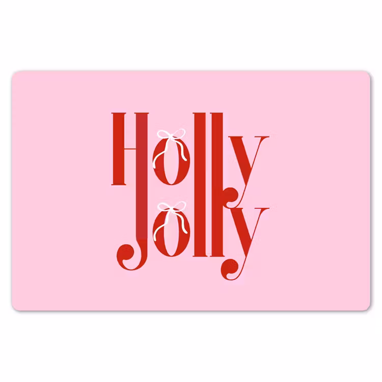 Placemat - 6 stuks - Kerst - Tekst - Rood - Roze — 7