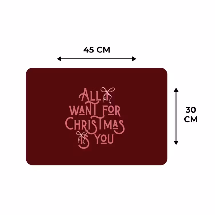 Placemat - 6 stuks - Tekst - Kerst - Rood - Roze — 3