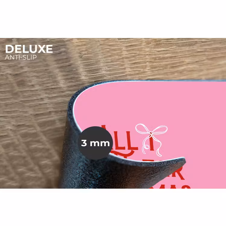 Placemat - 6 stuks - Tekst - Kerst - Roze - Rood — 4